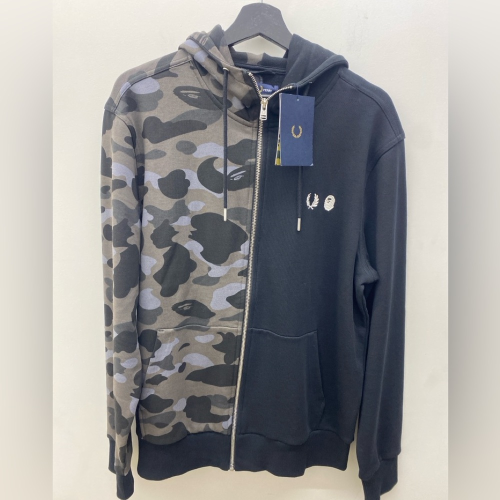 Bape x Fred Perry Zip Hoodie. Brand new with tag. Size Large.